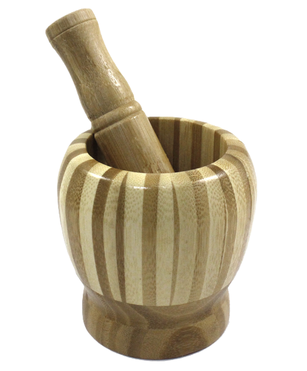 Mortaio in Legno Bamboo con Pestello