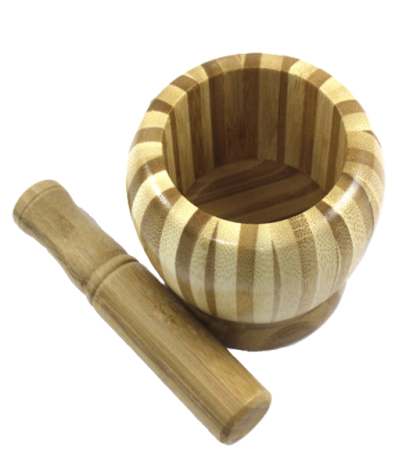Mortaio in Legno Bamboo con Pestello