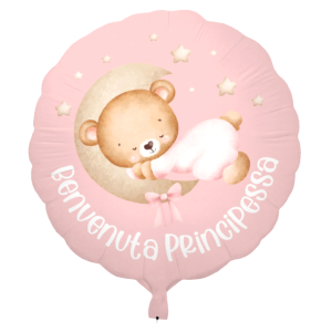 Palloncino battesimo bambina rosa, dimensione 45cm