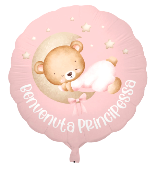 Palloncino Battesimo Bambina Rosa, Dimensione 45cm