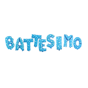 Palloncini composizione battesimo celeste, palloncini celesti 35cm