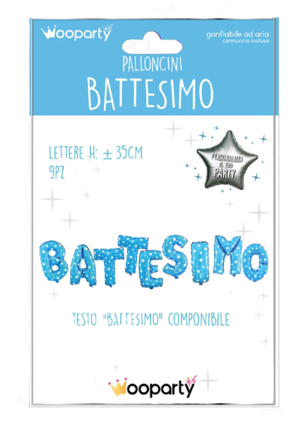 Palloncini Composizione Battesimo Celeste