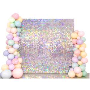 Pannello decorativo iridescente 30x30cm, tenda paillettes sfondo per festa, decorazione party
