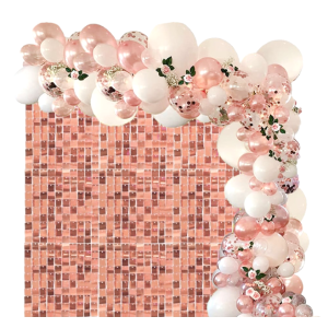 Pannello decorativo oro rosa 30x30cm, tenda paillettes sfondo per festa, decorazione party