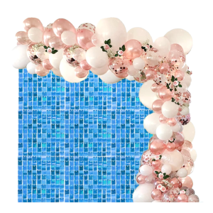Pannello decorativo celeste 30x30cm, tenda paillettes sfondo per festa, decorazione party