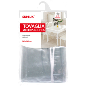 Tovaglia antimacchia 140x240cm, formato in plastica rettangolare, 12 coperti
