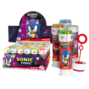 Bolle di sapone sonic 60ml, confezione da 36 bolle, accessori per festa a tema sonic