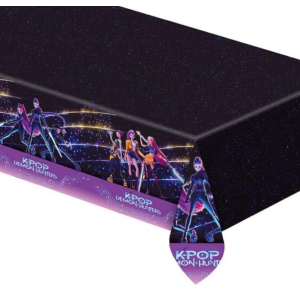 Tovaglia k-pop demon hunters in pvc, dimensione 120x180cm, decorazioni per feste a tema k-pop