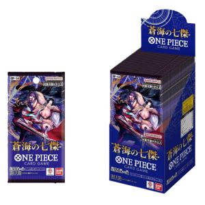 Box carte one piece op-14 the azure sea seven japan, box 24 pacchetti da 6 carte, carte da gioco collezionabili