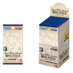 Box carte one piece eb02 anime 25th collection japan, box 24 pacchetti da 6 carte, carte da gioco collezionabili