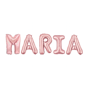Palloncini nome maria, kit scritto con lettere rosa altezza 35cm