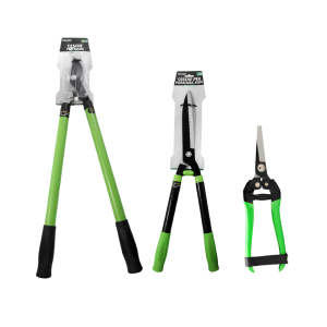 Set attrezzi per potatura 3 pezzi in acciaio , cesoia telescopica per rami + cesoia telescopica per siepi + forbici da potatura, accessori da giardino