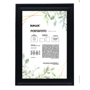 Portafoto 20x30 cm nero in mdf – cornice con vetro infrangibile, da tavolo o parete, orientamento verticale e orizzontale, per foto, stampe, poster e certificati