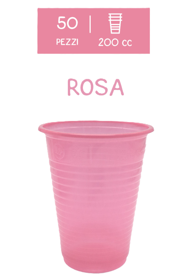 Bicchieri monouso rosa 50pz 200cc
