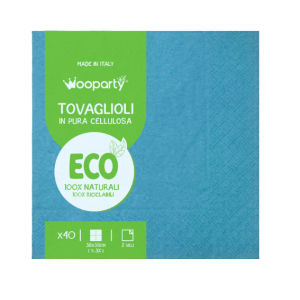 Tovaglioli in carta azzurro, confezione da 40 pezzi, dimensione 38x38cm