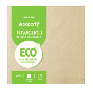 Tovaglioli in carta crema, confezione da 40 pezzi, dimensione 38x38cm