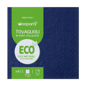 Tovaglioli in carta blu, confezione da 40 pezzi, dimensione 38x38cm