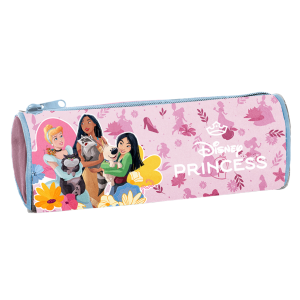 Astuccio tombolino principesse, portapenne con cerniera 23x8cm, accessori scuola bambino
