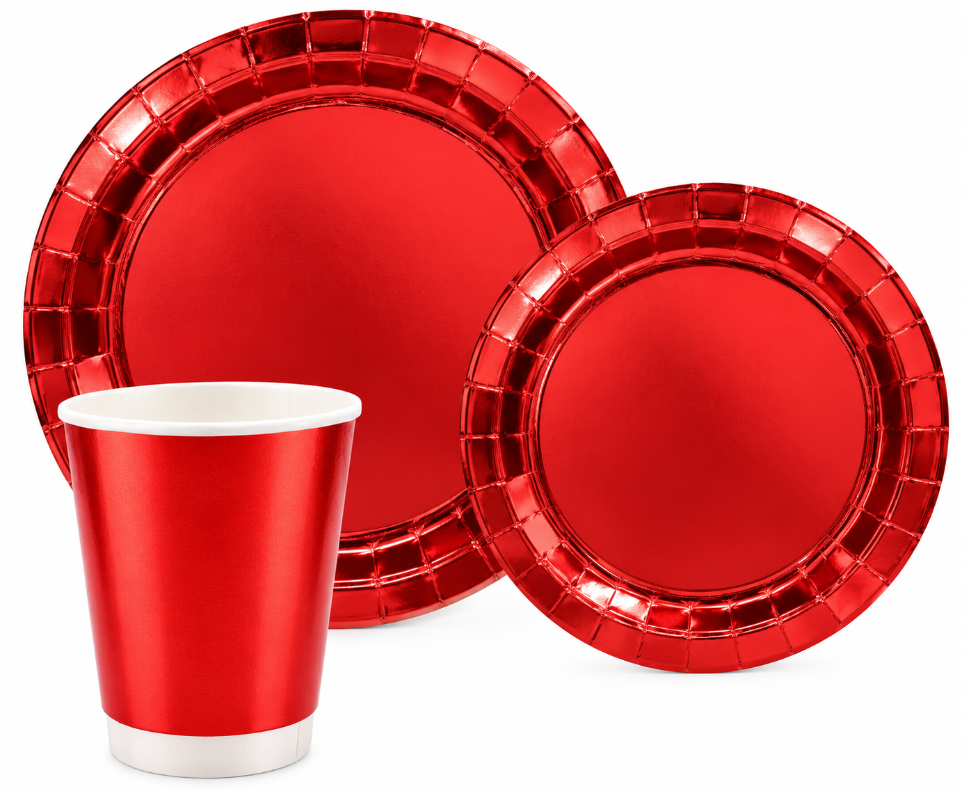 Set Tavola Monouso Rosso Metal