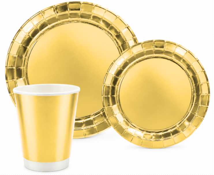 Set Tavola Monouso Oro Metal