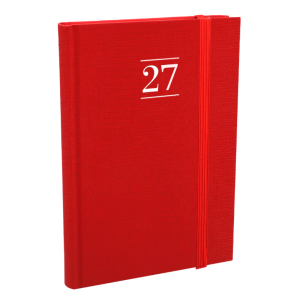 Agenda giornaliera 2027 con elastico, 336 pagine, formato 14,5x20,5 cm, colori assortiti