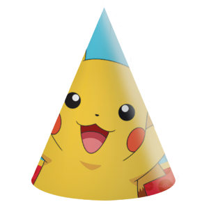 Cappellini da festa pokemon, in carta, confezione da 6 pezzi, dimensione 12x16cm