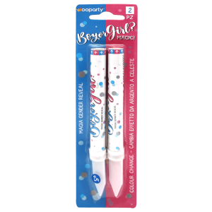 Fontana gender reveal boy, confezione da 2 pezzi, colore da argento a celeste