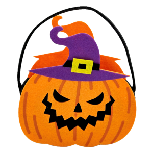 Cestino borsetta halloween in feltro, dimensione 16x6x16cm