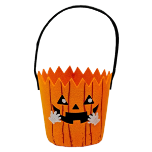 Cestino borsetta halloween in feltro, dimensione 10x13cm