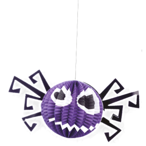 Decorazione halloween ragno in carta, appendibile, dimensione 26x13cm