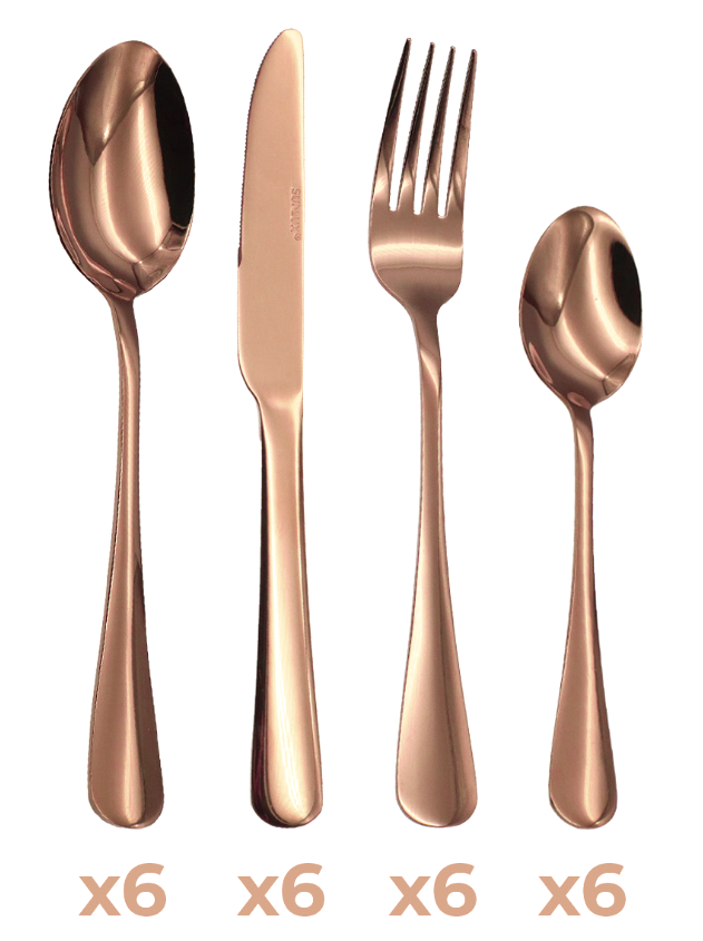 Set Posate Oro Rosa