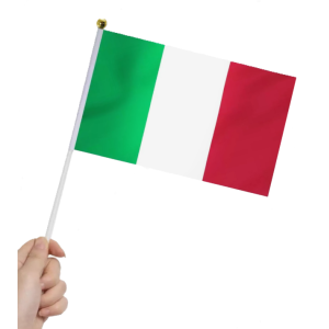 Bandierine italia da sventolare 40 cm – tricolore italia 30 x 20 cm con asta – bandierina italiana decorativa per festa, eventi, tifosi e celebrazioni
