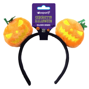 Cerchietto halloween con zucca, dimensione 17x21cm, accessiori e decorazioni halloween