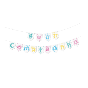 Festone buon compleanno multicolore pois 3 m x 20 cm – decorazione in carta per feste, compleanni e party a tema, allegra e facile da appendere