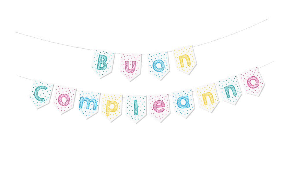 Festone Buon Compleanno Multicolore Pois 3 m x 20 cm u2013 Decorazione in Carta per Feste, Compleanni e Party a Tema, Allegra e Facile da Appendere