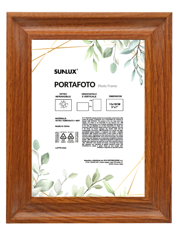 Portafoto 13x18 cm Marrone in MDF