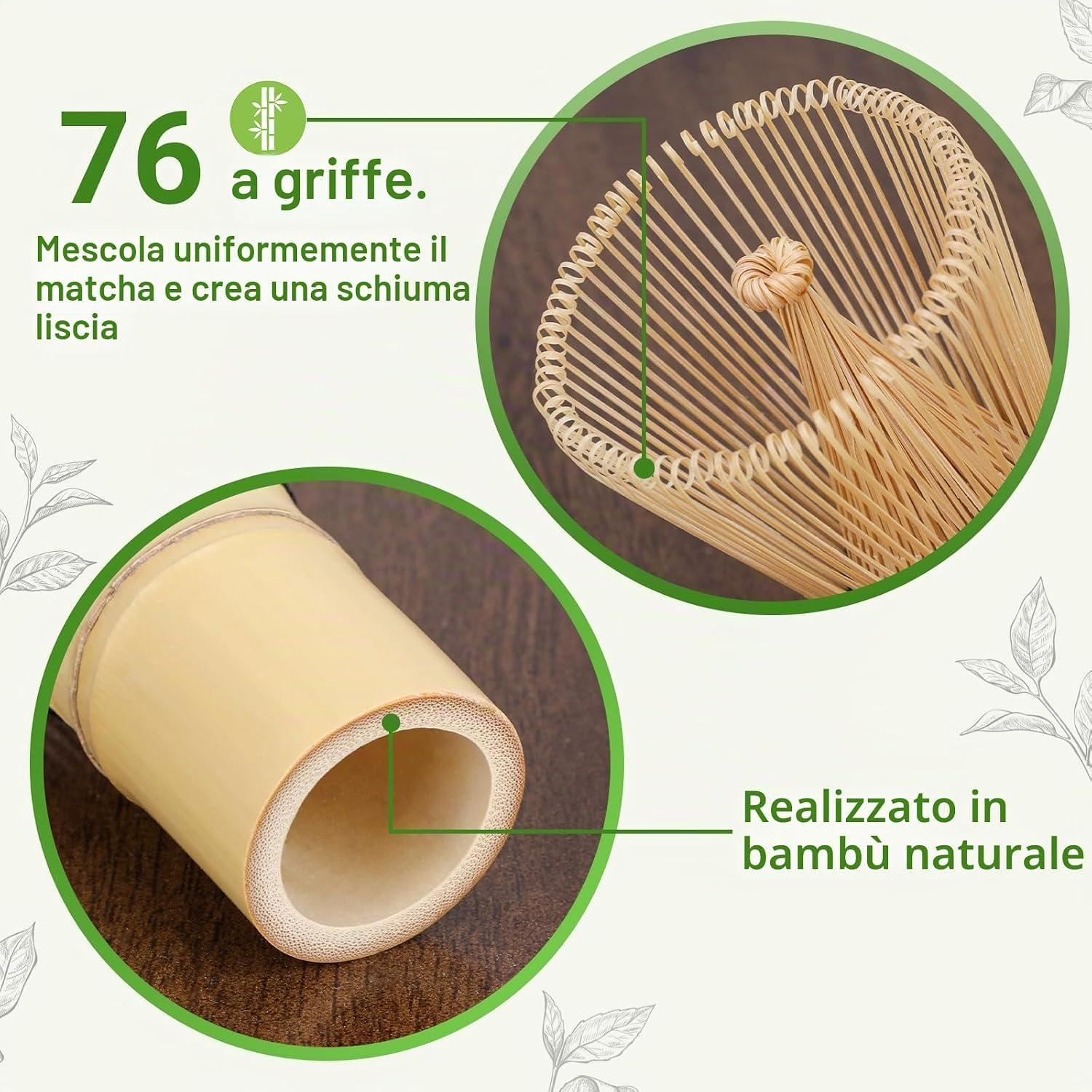 Frusta per Matcha in Bambu Naturale