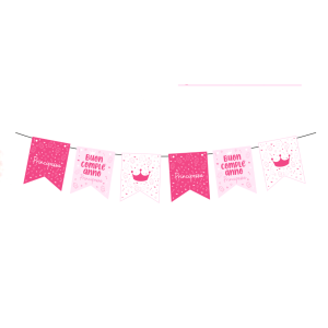 Festone in carta princess, decorazioni festa a tema principesse