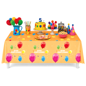 Tovaglia a tema palloncini, dimensione 137x183cm, decorazione festa di compleanno bambini